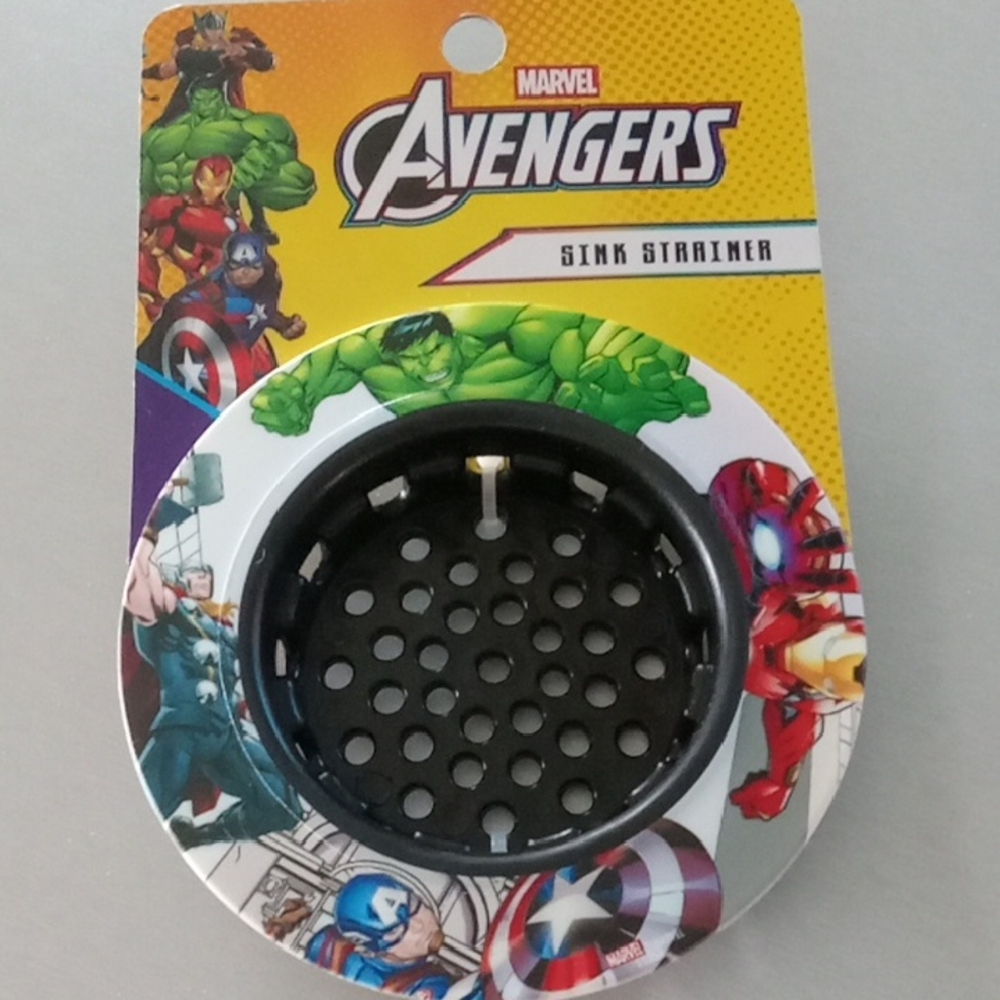 Marvel Avengers Black Sink Strainer with Multicolor Character Art